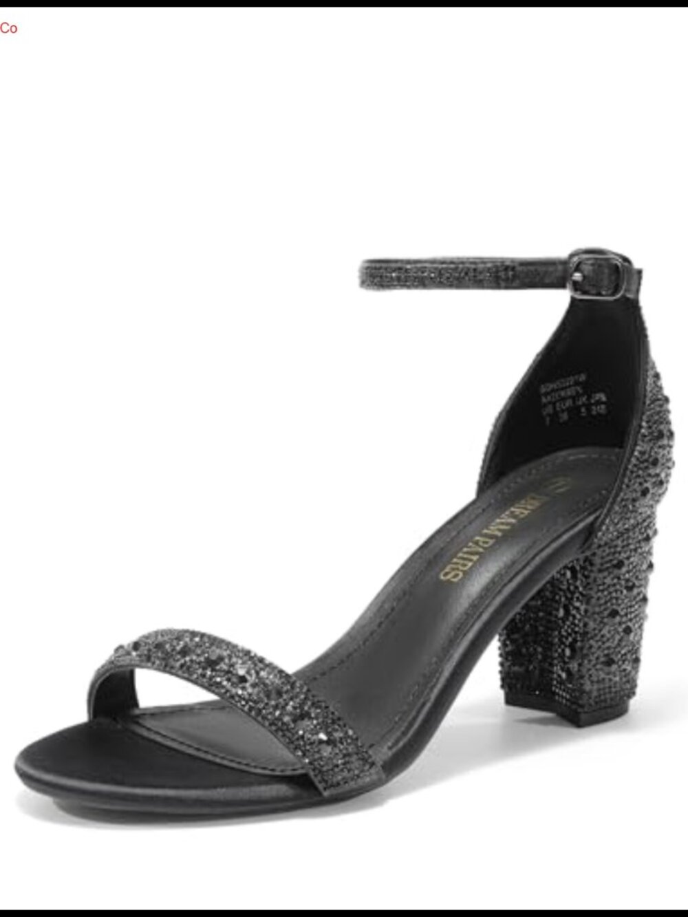 Women's Comfort Block Heel Sandals with Rhinestone Accents